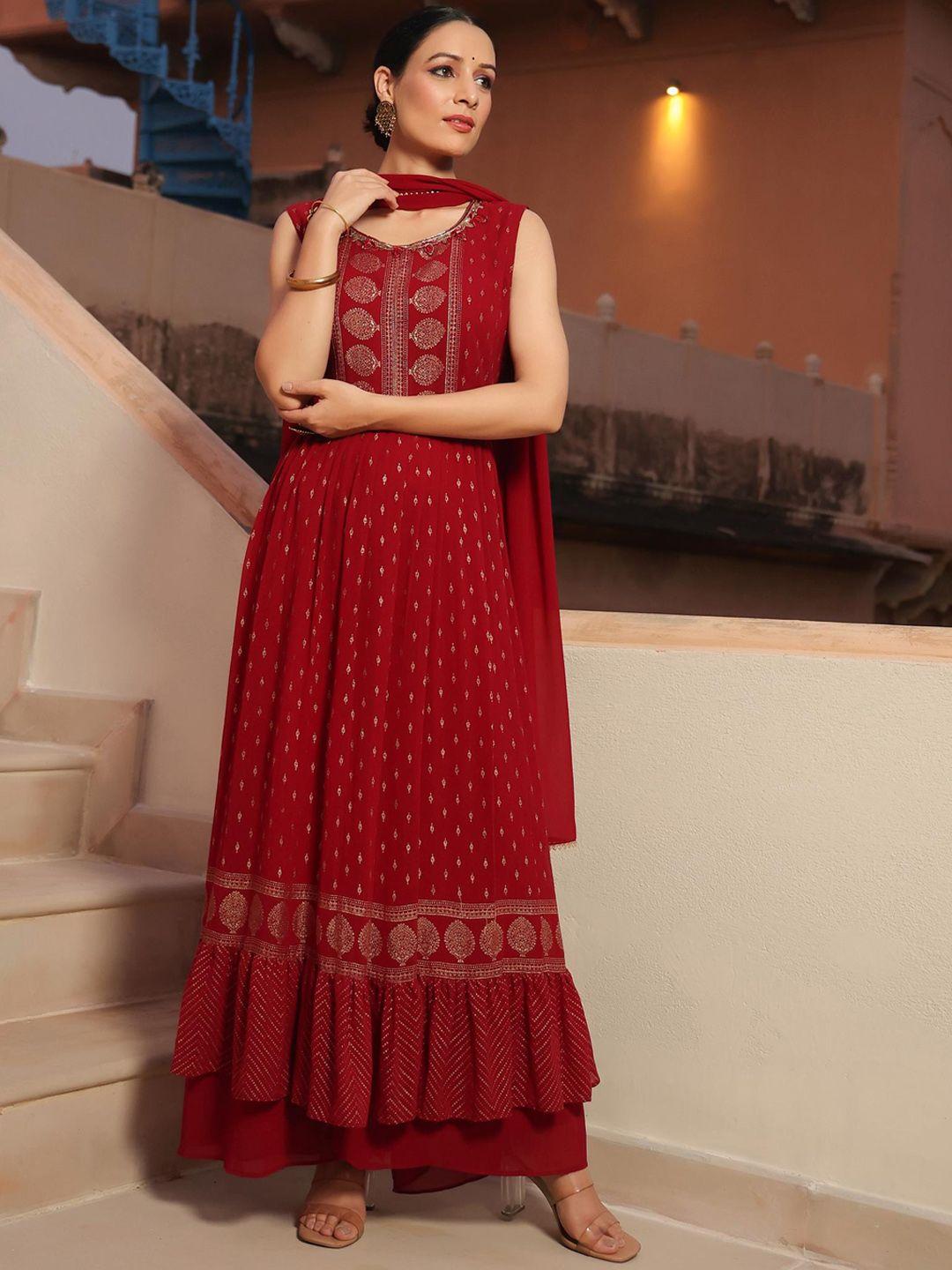 scakhi-women-maroon-ethnic-motifs-printed-pleated-beads-and-stones-kurta-with-palazzos-&-with-dupatta