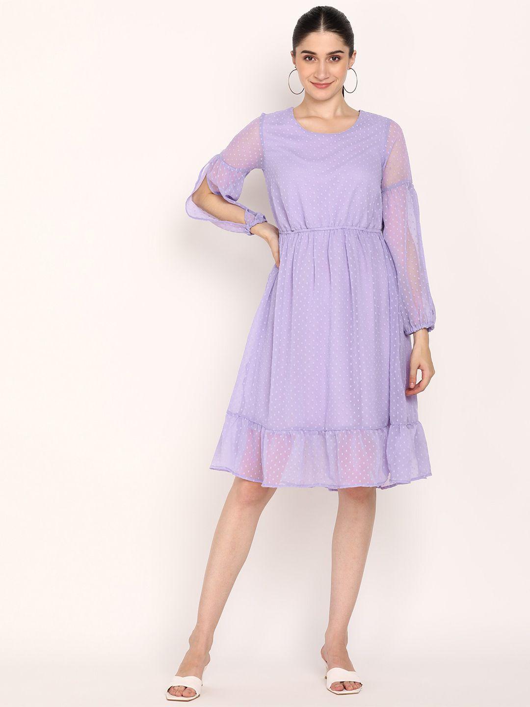 dodo-&-moa-purple-georgette-flared-dress