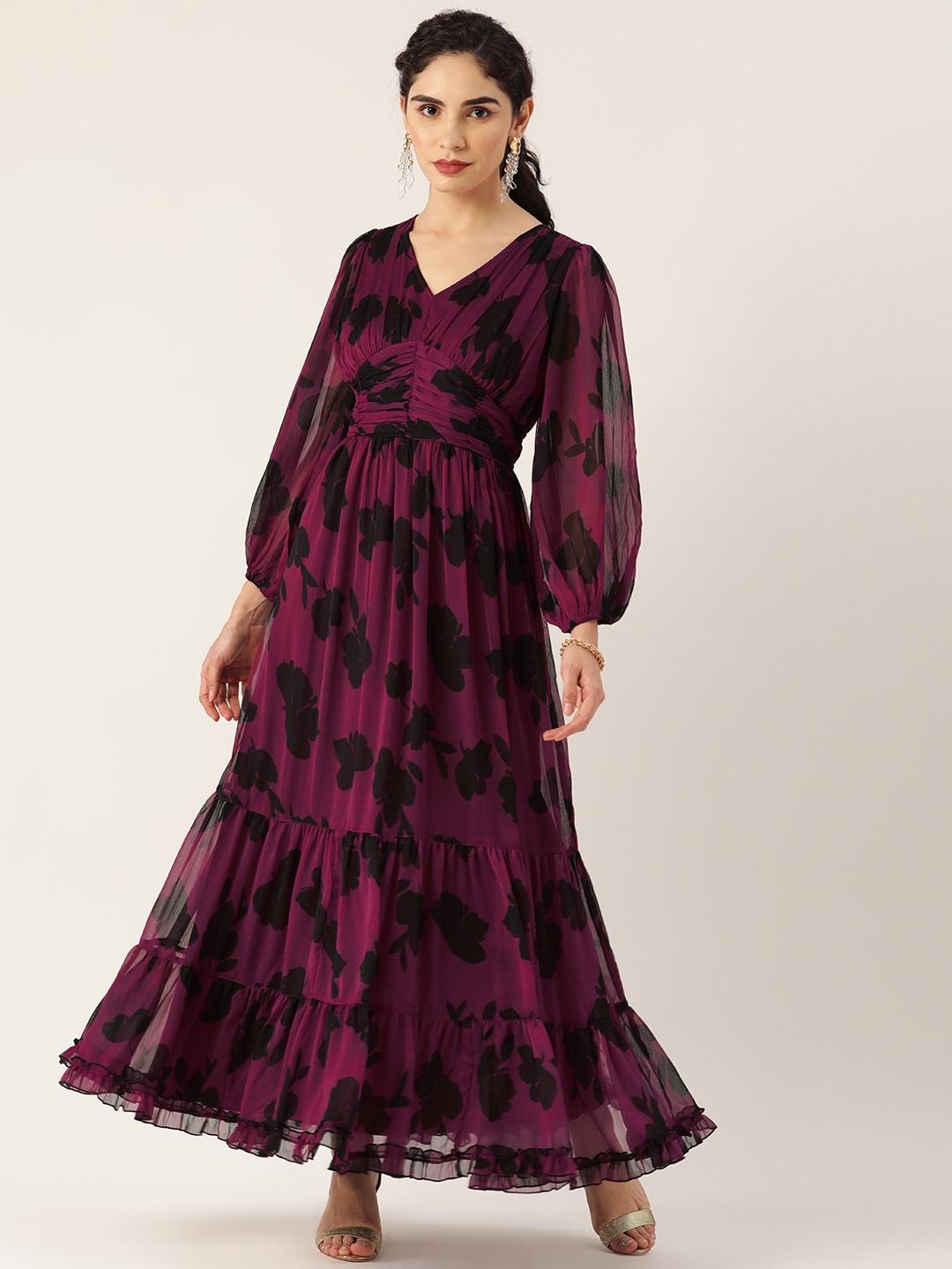 antheaa-purple-&-black-printed-tiered-maxi-dress