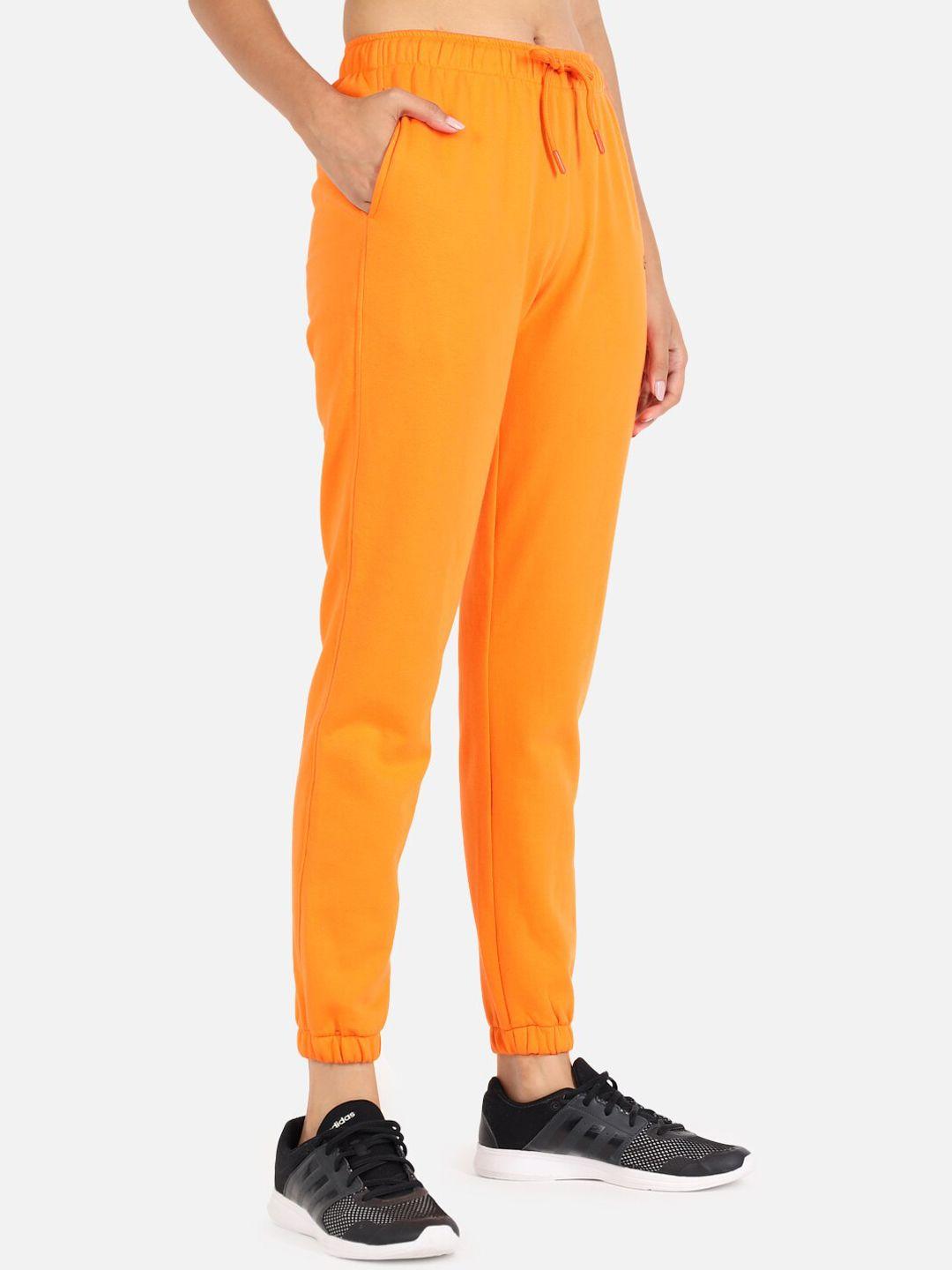 griffel-women-orange-solid-cotton-jogger