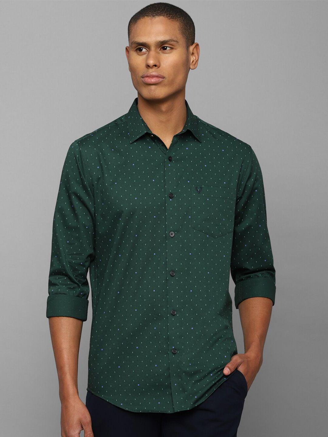 allen-solly-men-green-slim-fit-printed-casual-cotton-shirt