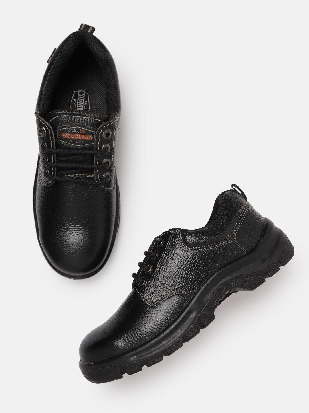 woodland-men-black-solid-leather-sneakers