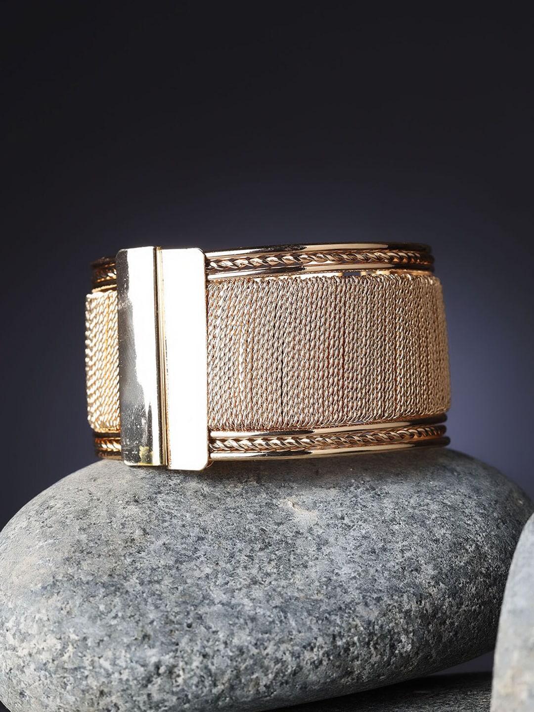 kazo-women-gold-toned-gold-plated-cuff-bracelet