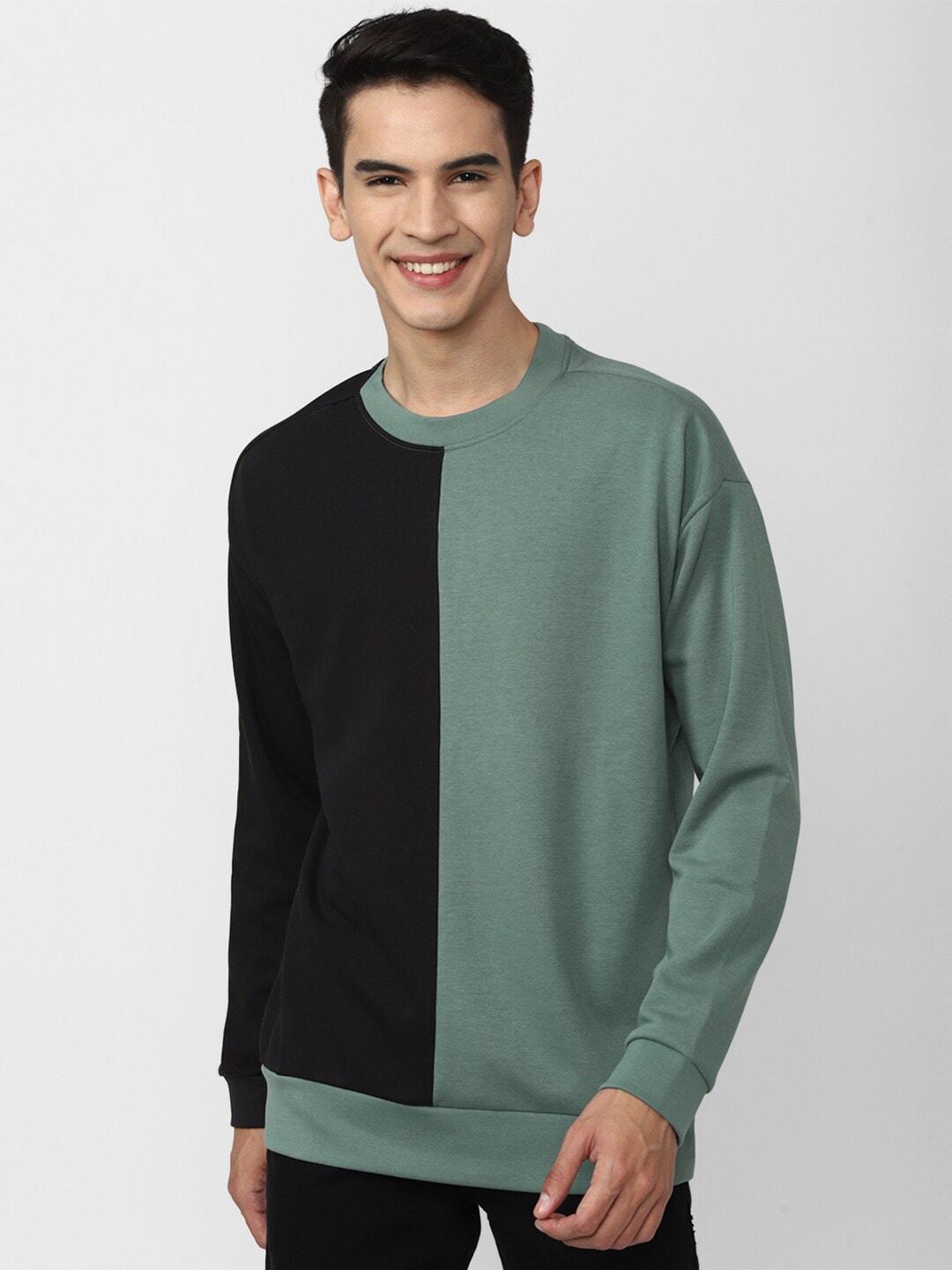 forever-21-men-black-&-sea-green-colourblocked-sweatshirt