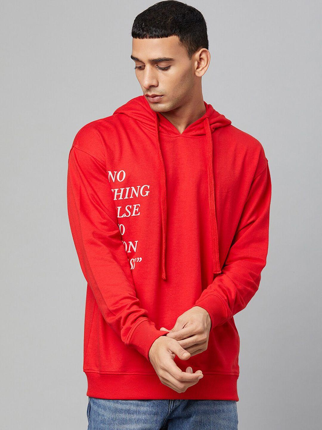 club-york-men-red-printed-hooded-sweatshirt