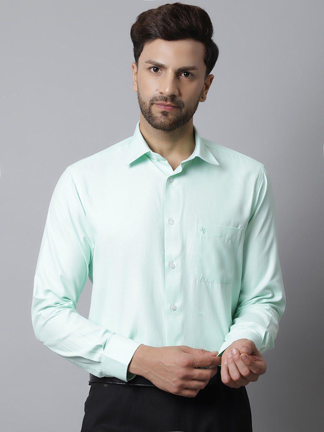 cantabil-men-green-regular-fit-solid-cotton-formal-shirt