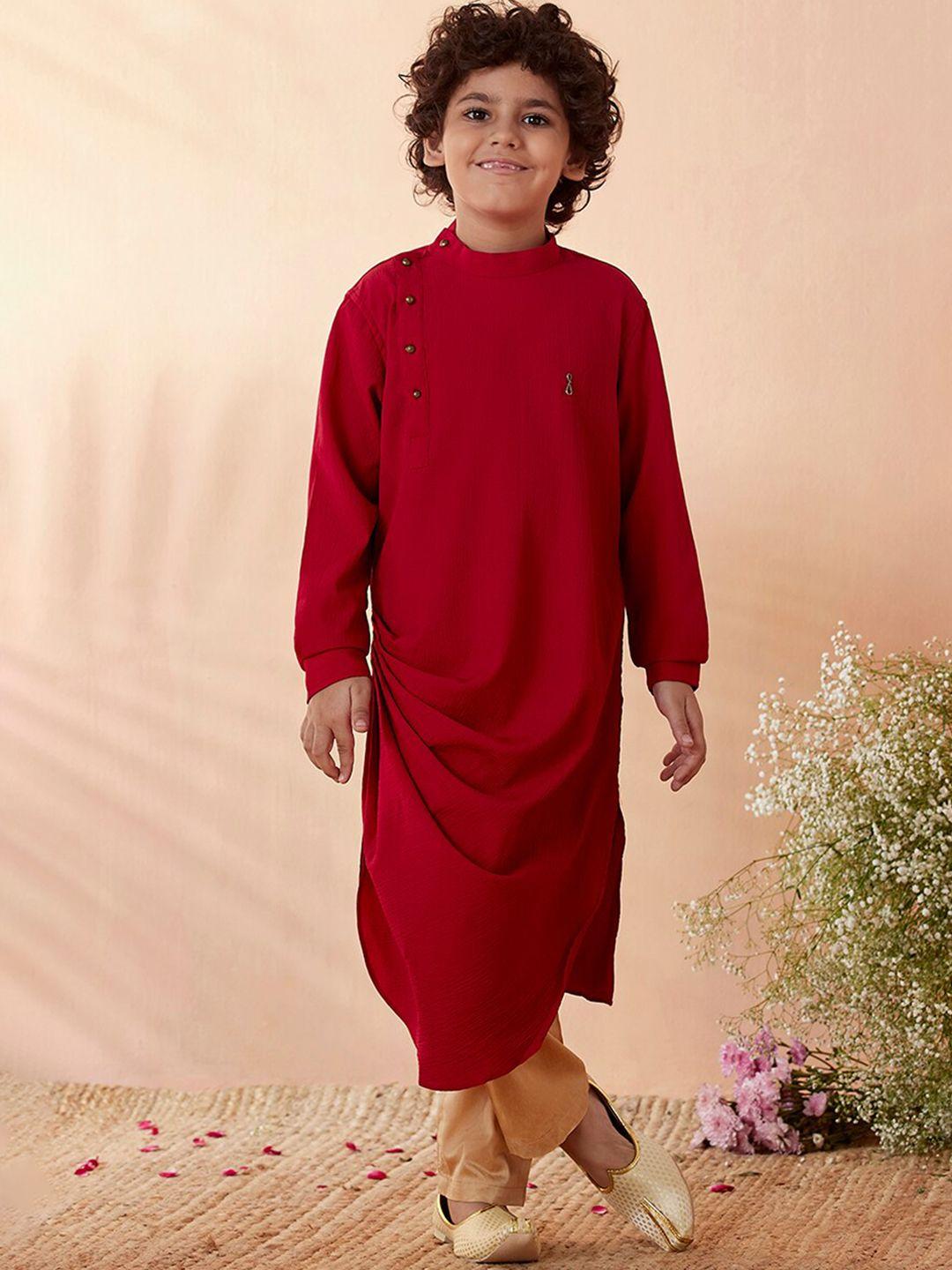 manyavar-boys-kurta-with-pyjamas-&-printed-nehru-jacket