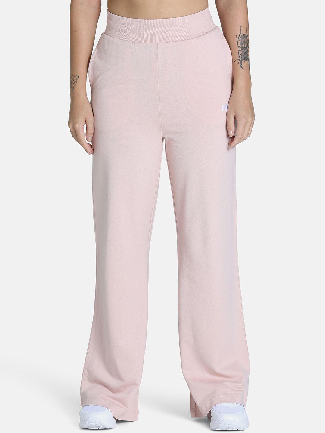 puma-women-pink-solid-pure-cotton-flared-track-pants