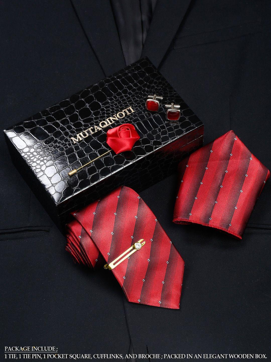 mutaqinoti-men-red-formal-accessory-gift-set