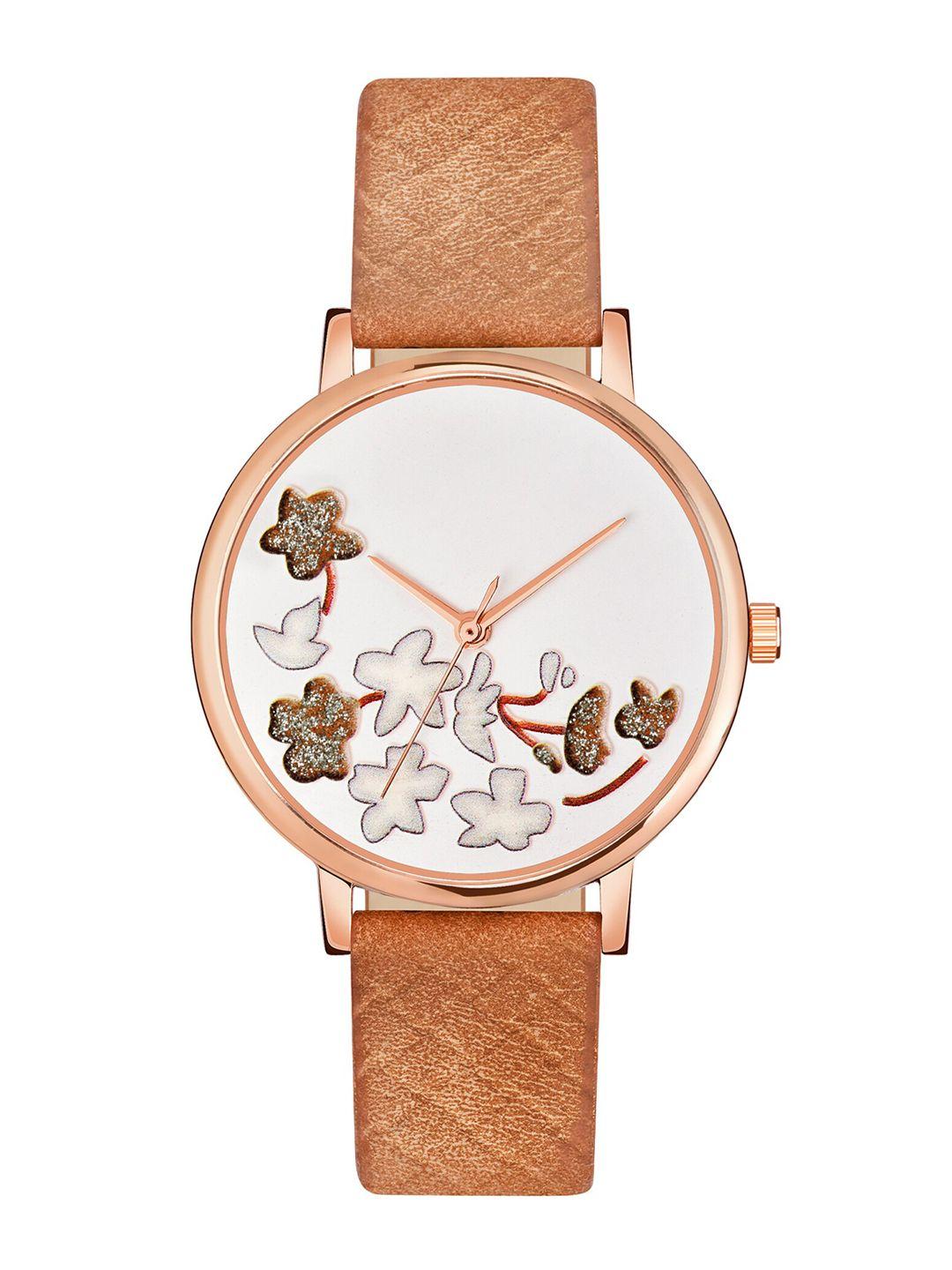 shocknshop-women-white-embellished-dial-&-brown-leather-straps-analogue-watch-mt503