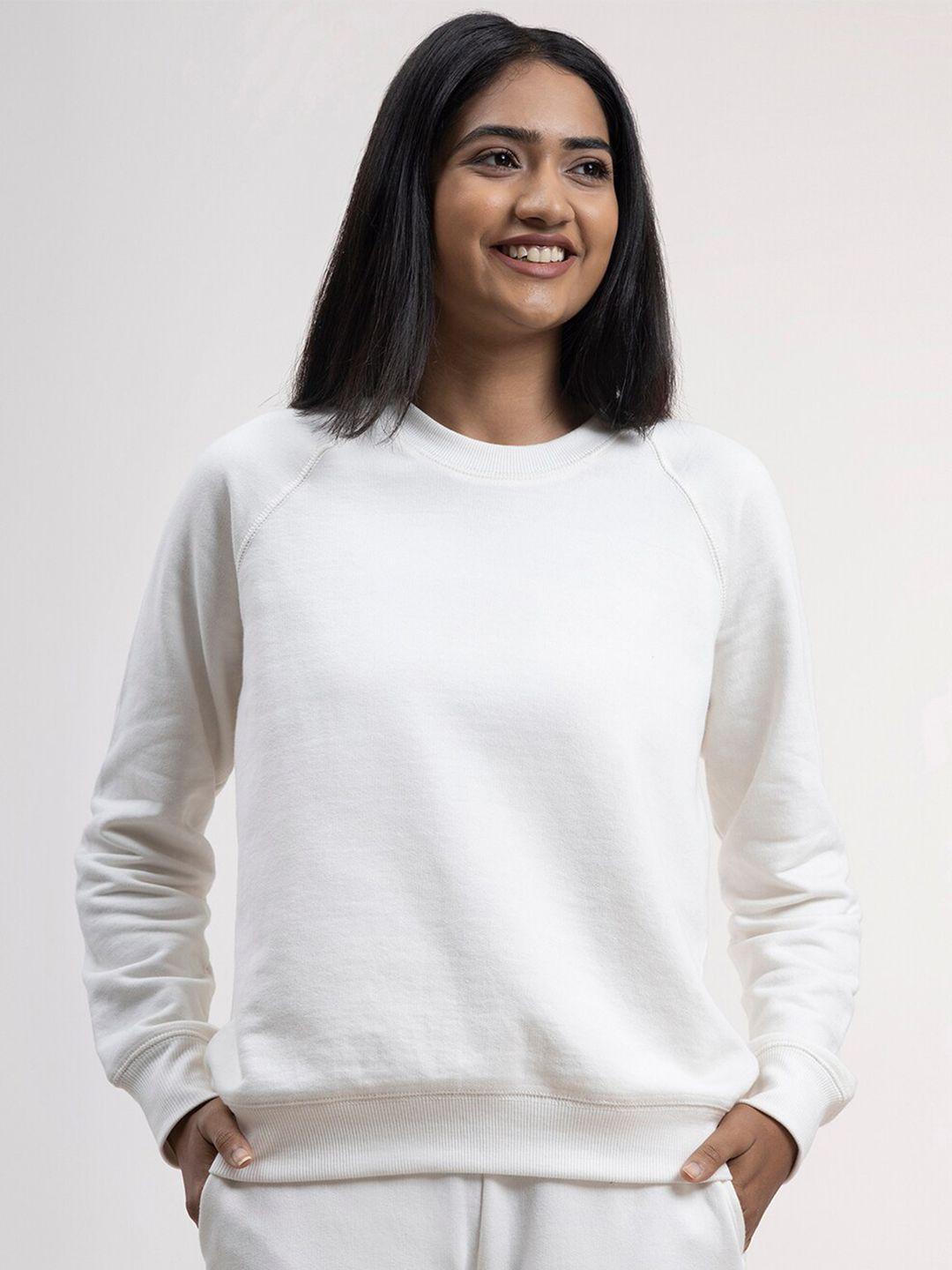 fablestreet-women-off-white-round-neck-sweatshirt