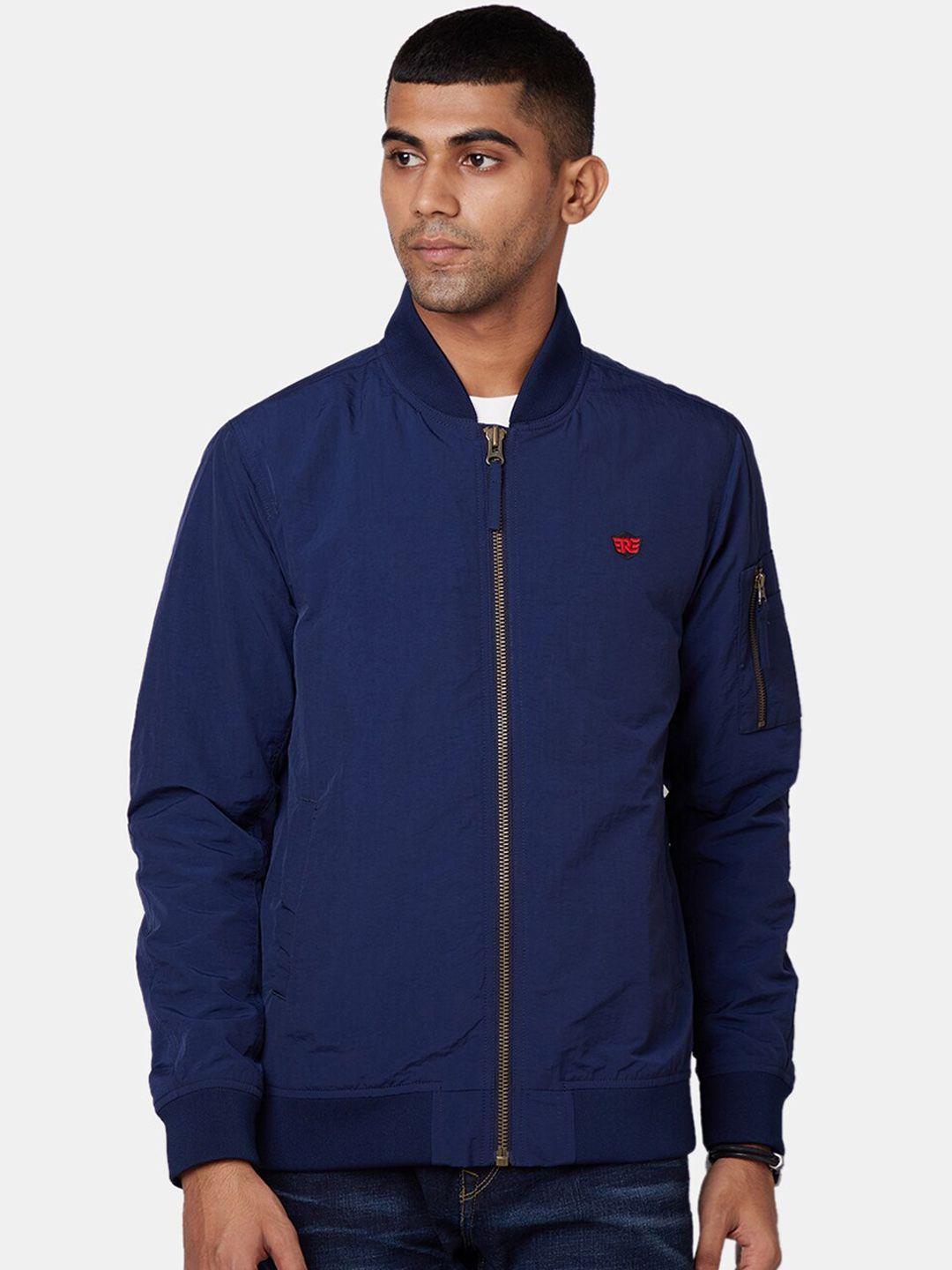 royal-enfield-men-blue-solid-bomber-jacket