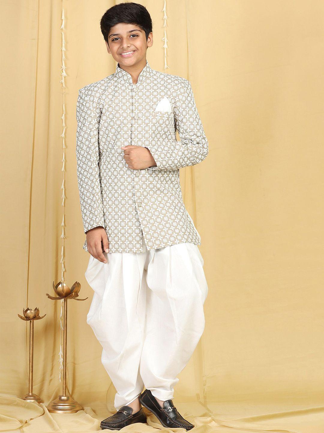 aj-dezines-boys-green-embroidered-chikankari-sherwani-with-dhoti-pants