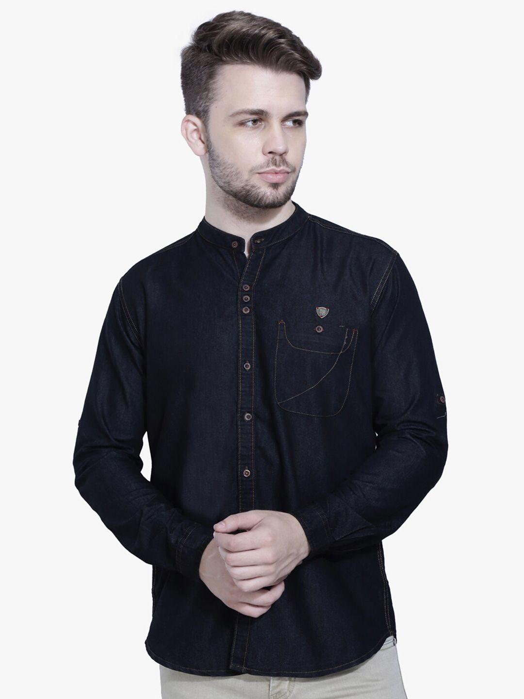 kuons-avenue-men-black-smart-slim-fit-casual-cotton-shirt