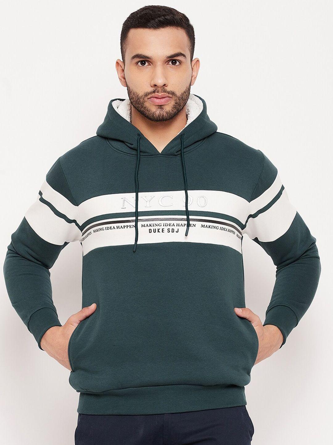 duke-men-green-colourblocked-hooded-fleece-sweatshirt