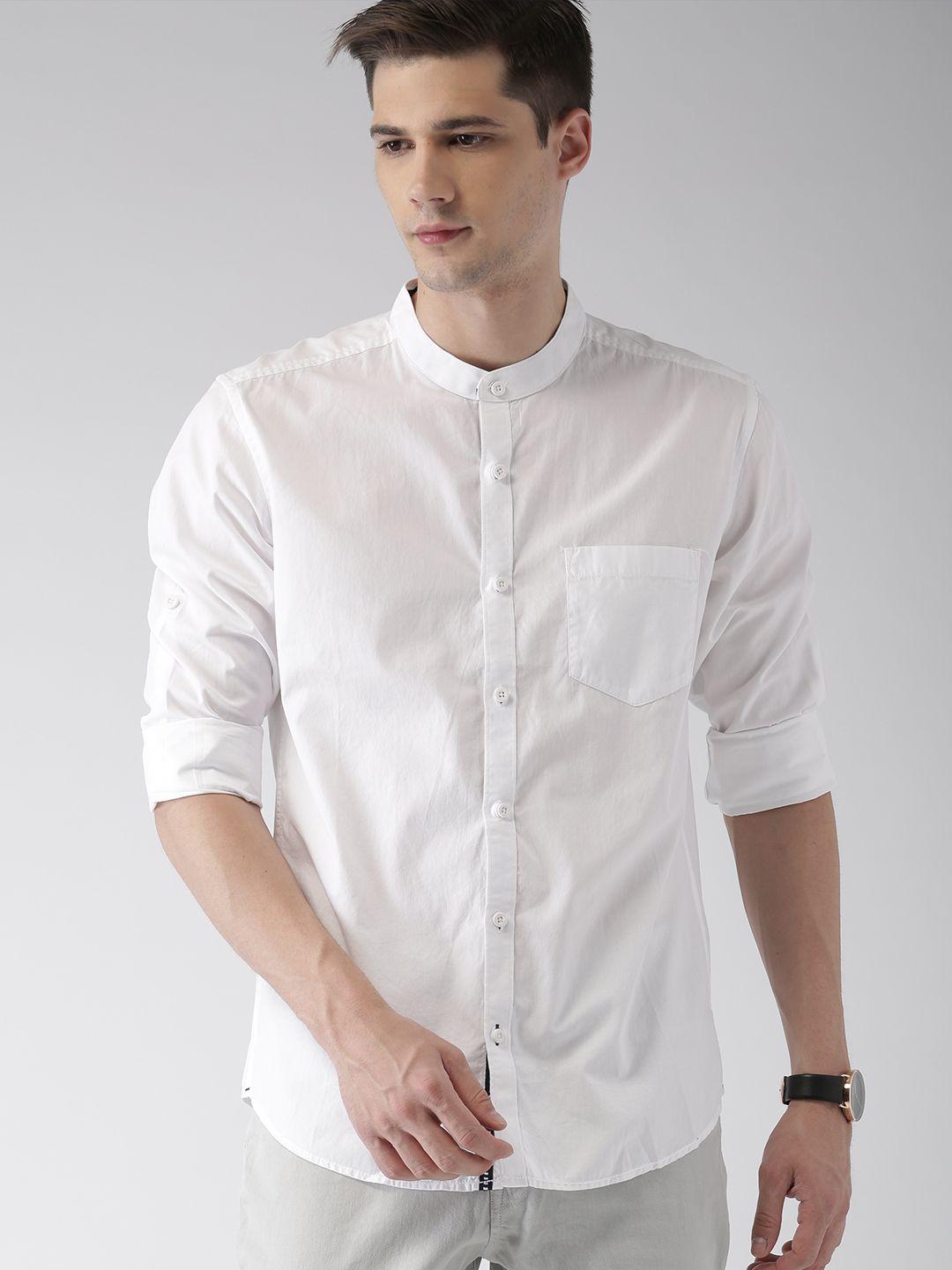 highlander-men-white-slim-fit-casual-shirt
