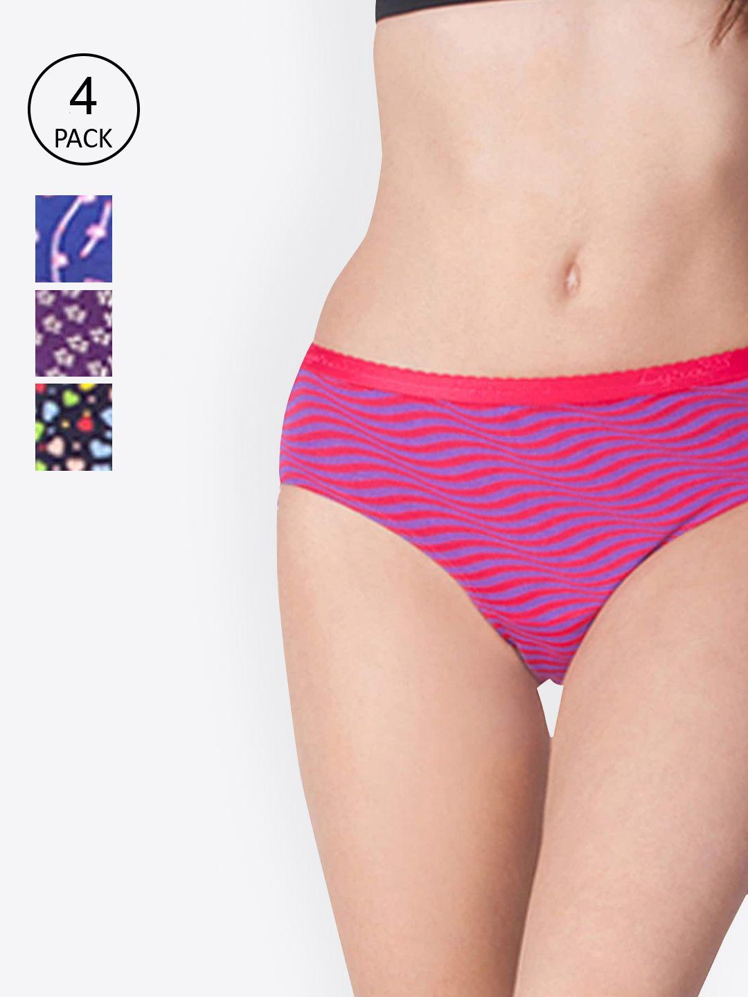 lyra-women-pack-of-4-assorted-pure-cotton-hipster-briefs