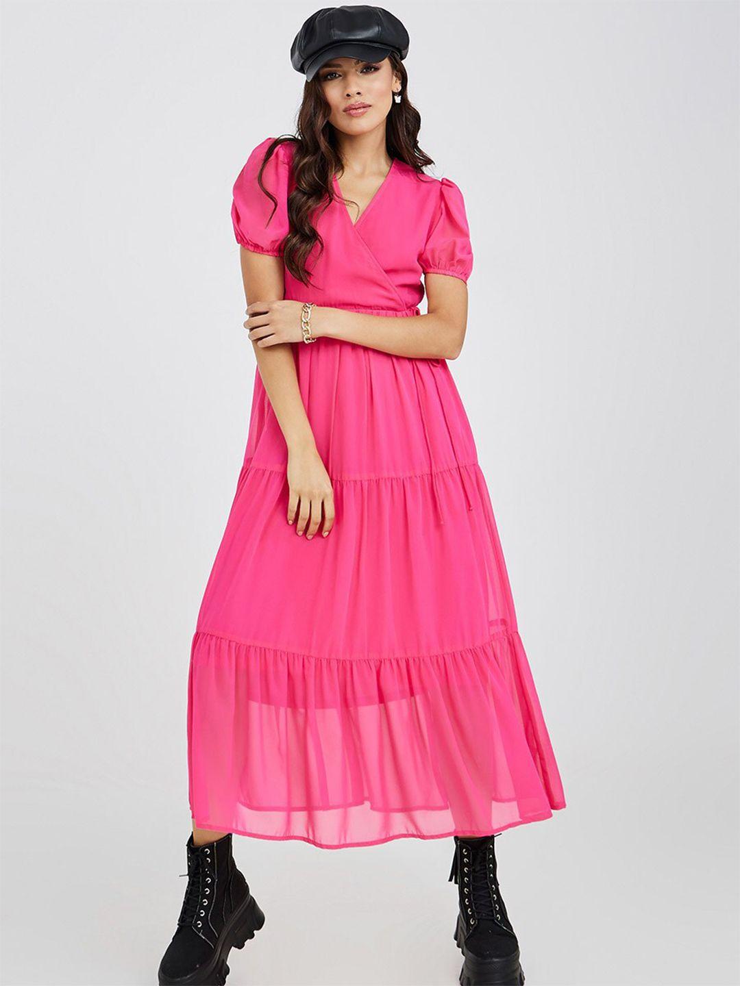 styli-women-pink-tiered-wrap-dress