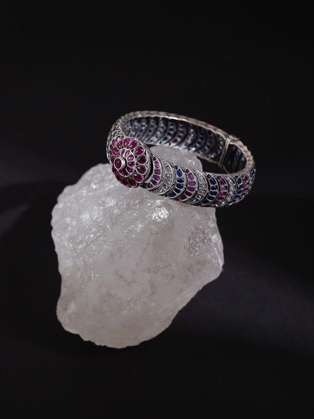 fabindia-women-pink-silver-kundan-bangle-style-bracelet
