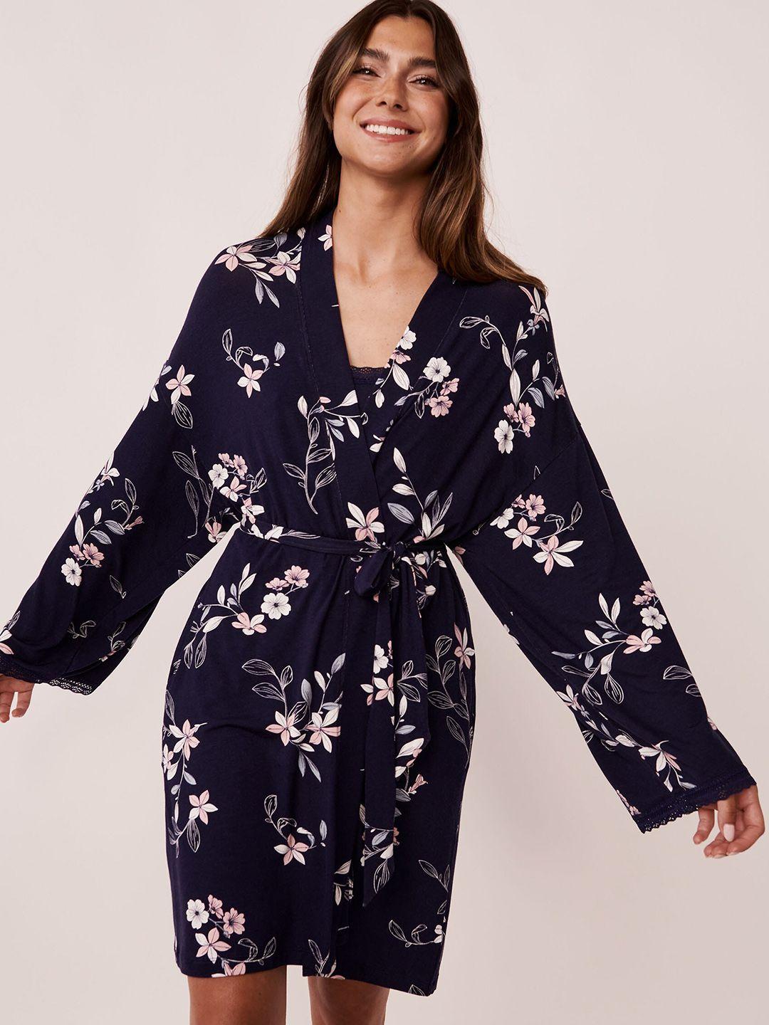 la-vie-en-rose-women-blue-printed-mini-kimono-robe