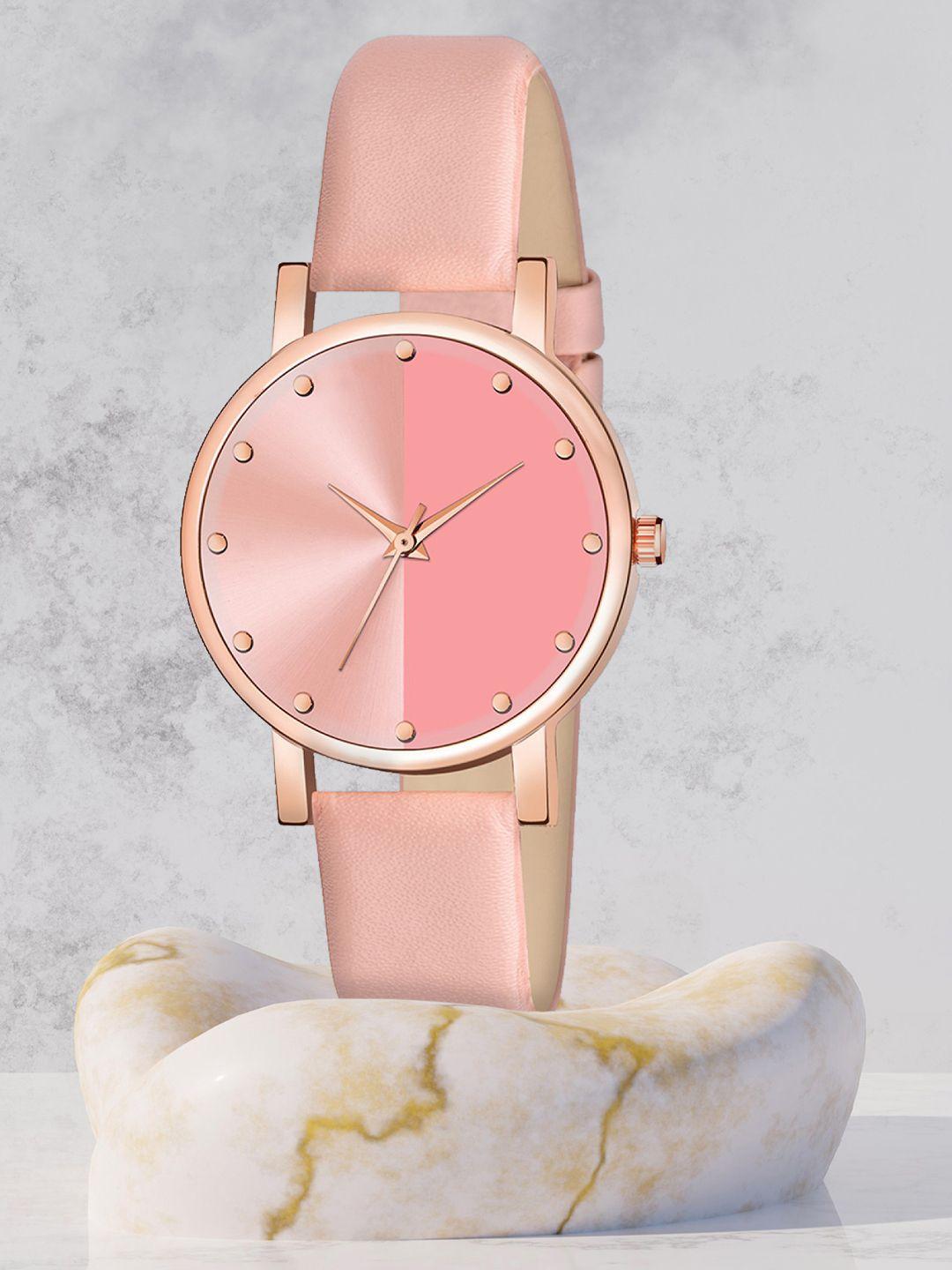 shocknshop-women-pink-dial-&-pink-leather-straps-analogue-watch-wch48pink-pink