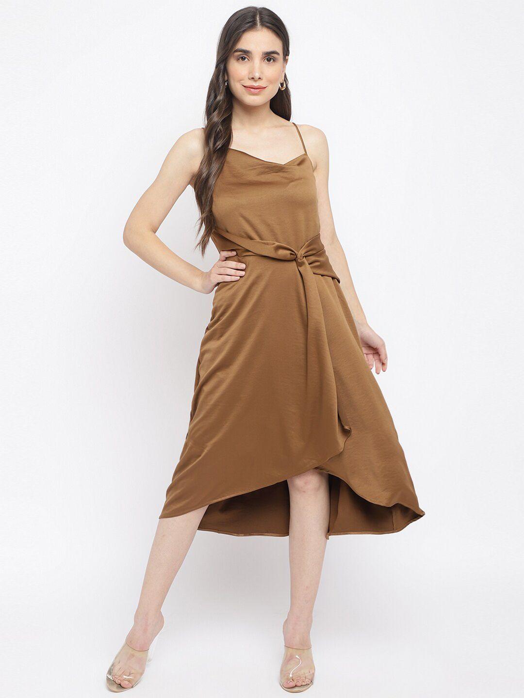 latin-quarters-women-brown-a-line-midi-dress