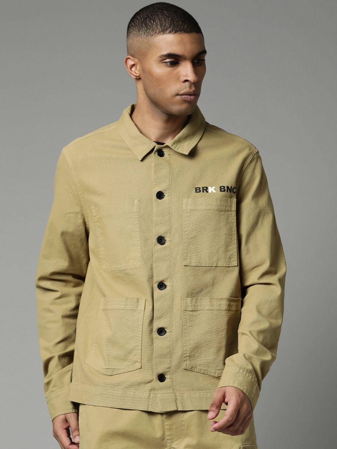 breakbounce-men-khaki-solid-regular-fit-cotton-tailored-jacket