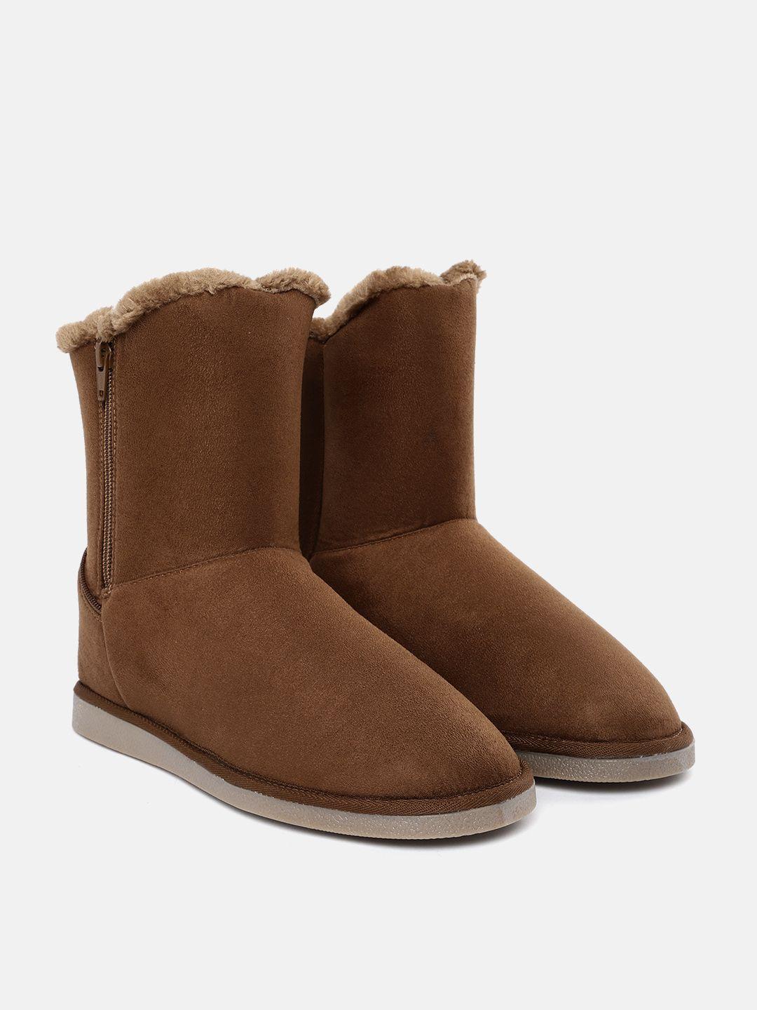 carlton-london-women-flat-winter-boots-with-faux-fur-trim-detail