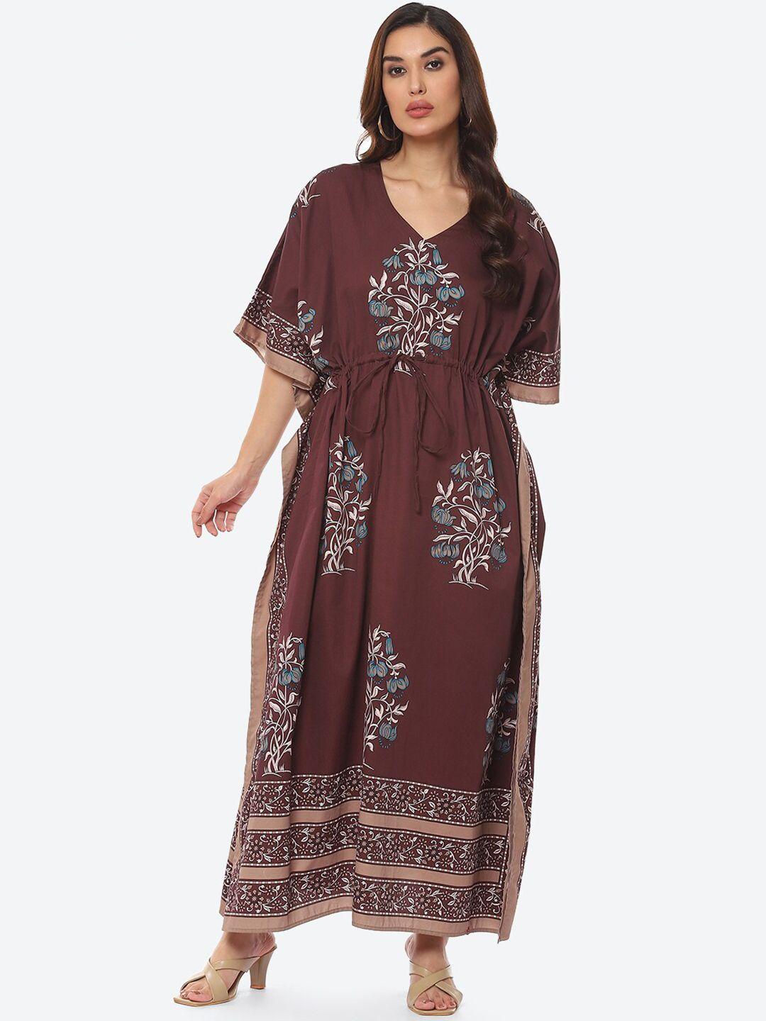 biba-women-maroon-printed-maxi-kaftan-nightdress