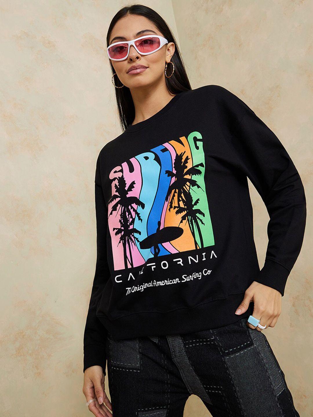 styli-women-black-graphic-printed-sweatshirt