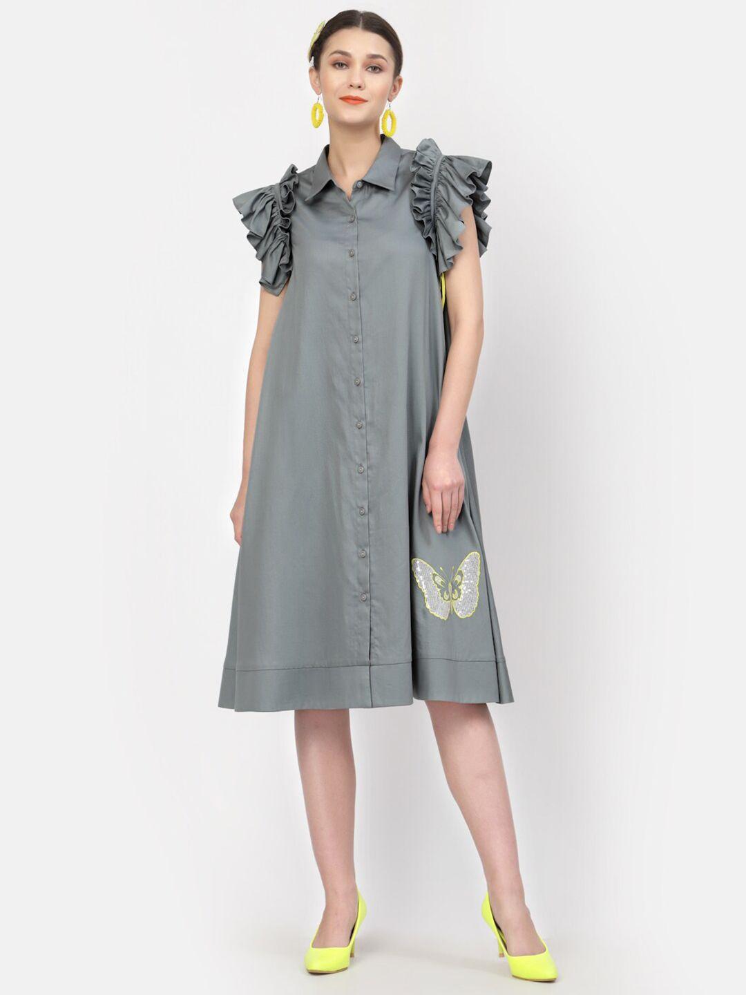 lela-grey-embroidered-detail-shirt-dress