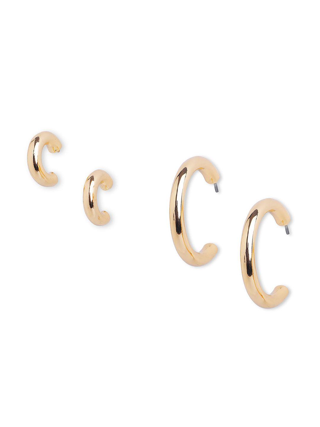 aldo-gold-toned-contemporary-half-hoop-earrings