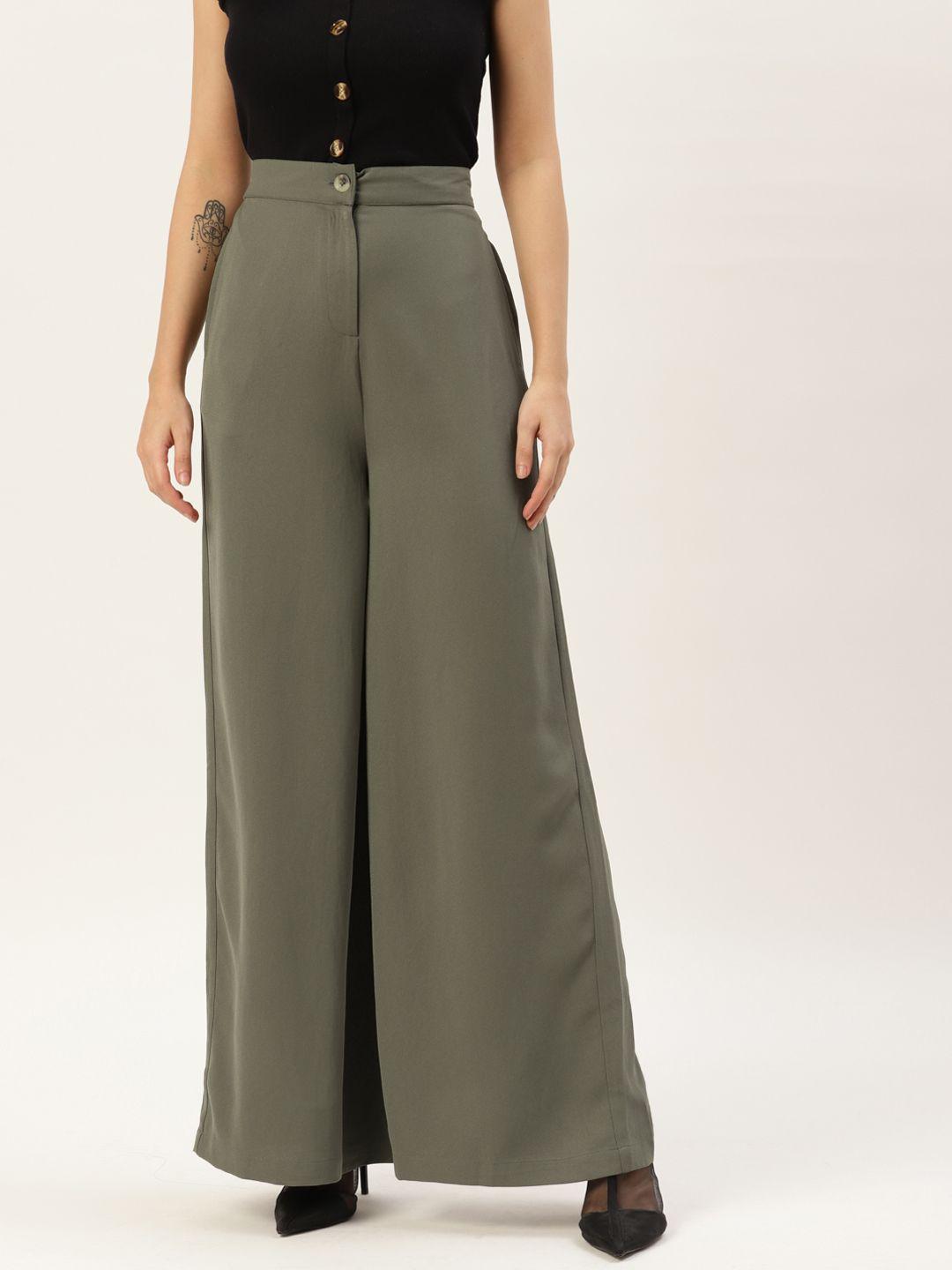 rue-collection-women-olive-green-solid-high-rise-parallel-trousers