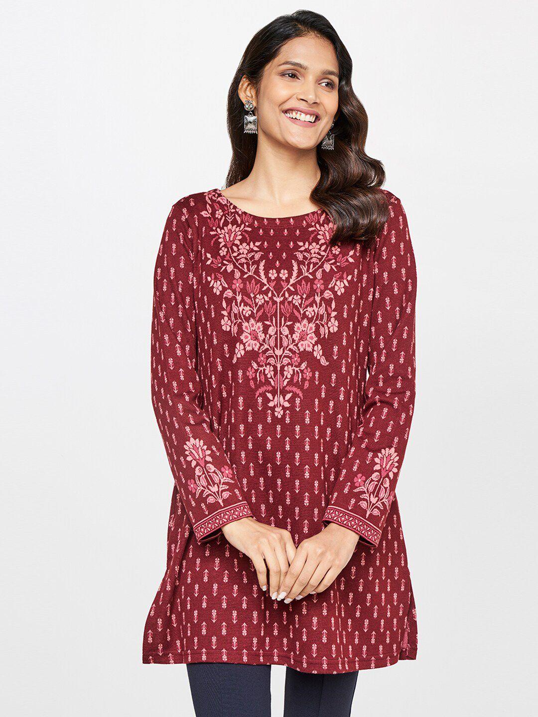 itse-maroon-embroidered-tunic