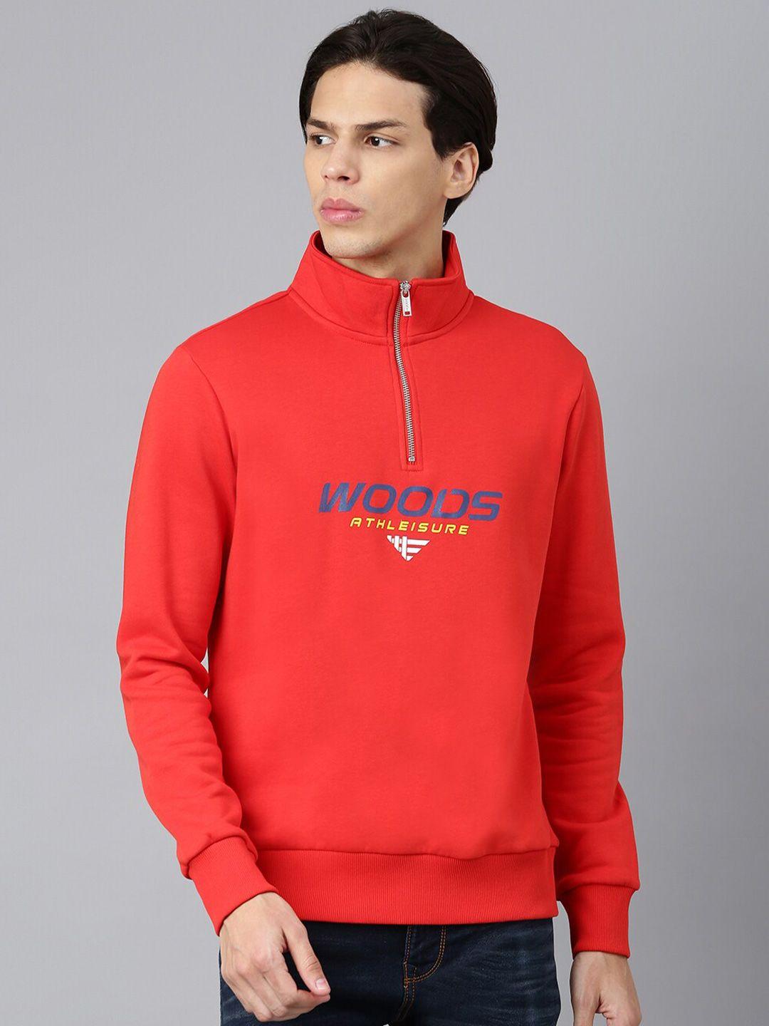 woods-men-red-printed-cotton-sweatshirt