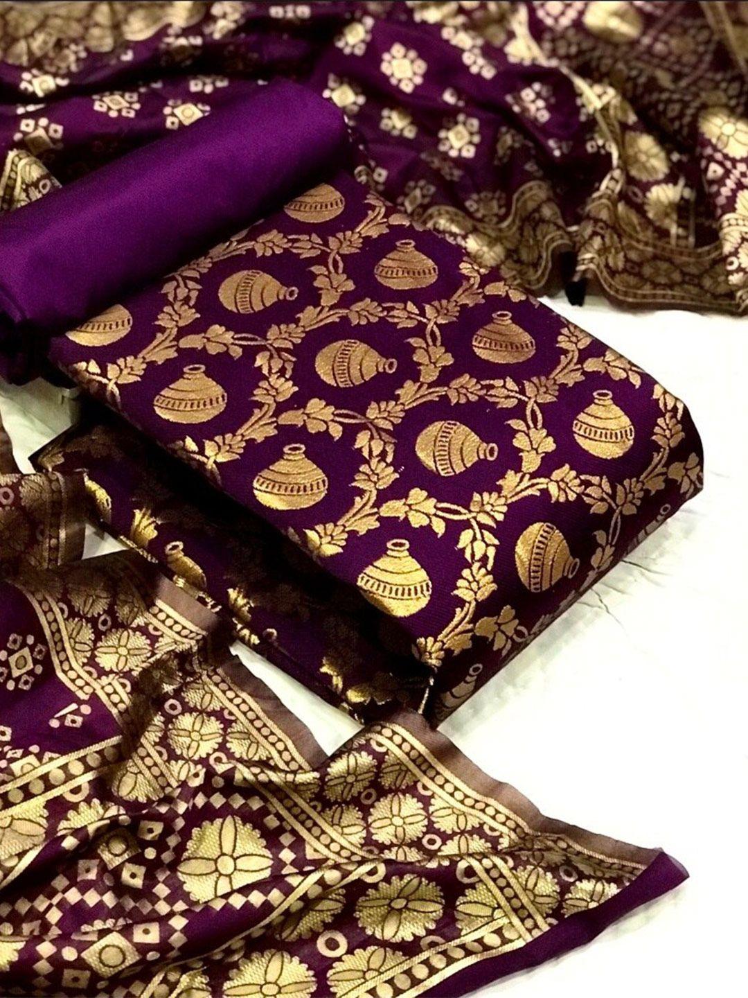 morly-purple-&-gold-toned-woven-design-dupion-silk-unstitched-dress-material