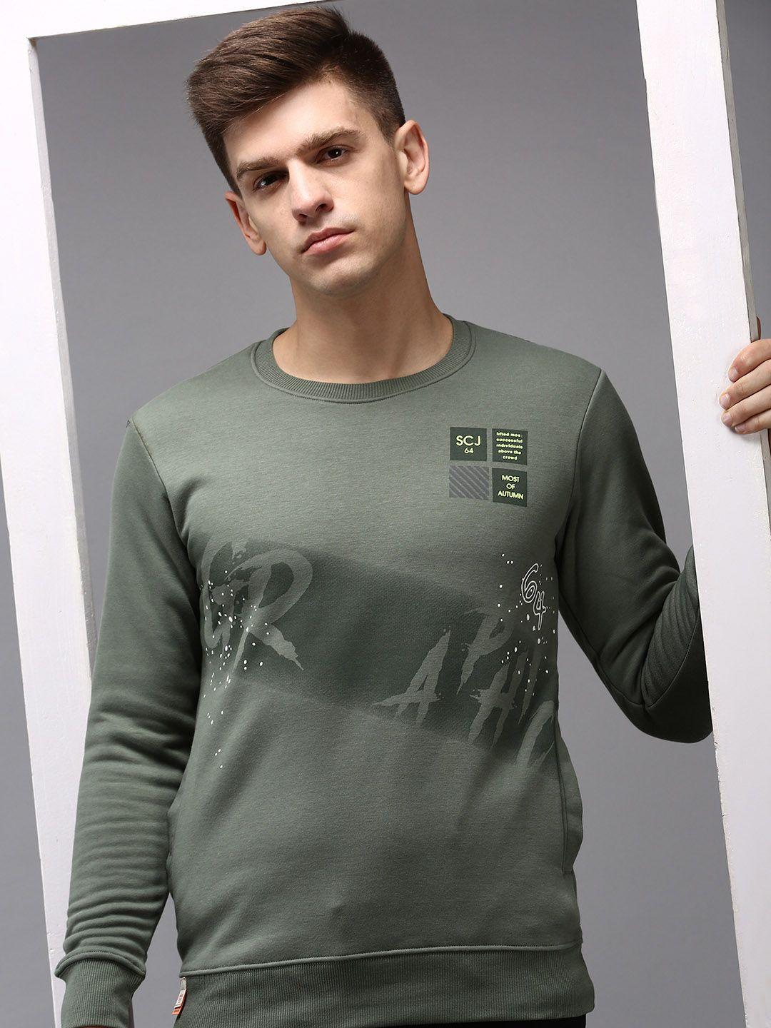 showoff-men-green-printed-cotton-sweatshirt