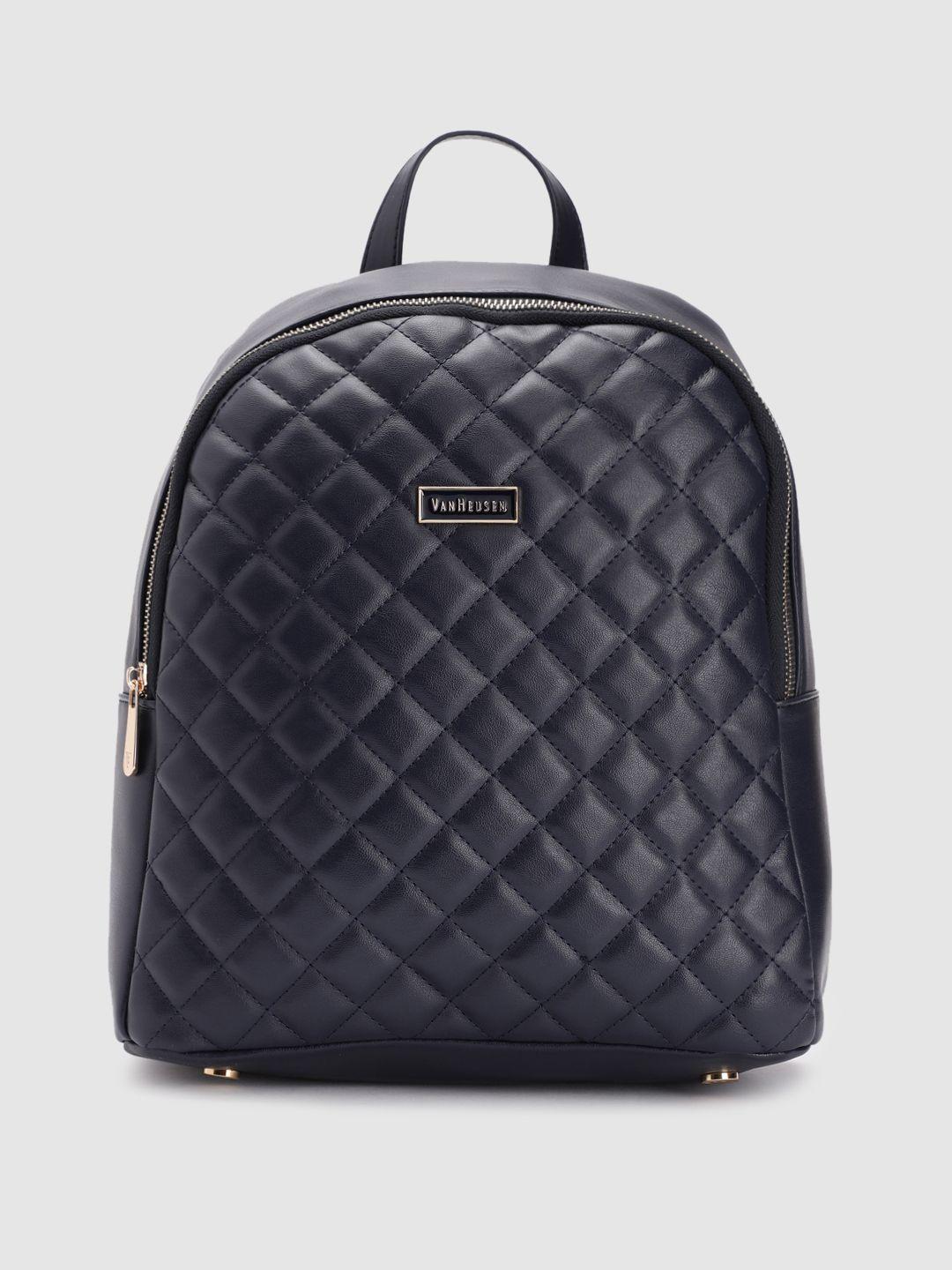 van-heusen-women-geometric-textured-quilted-backpack