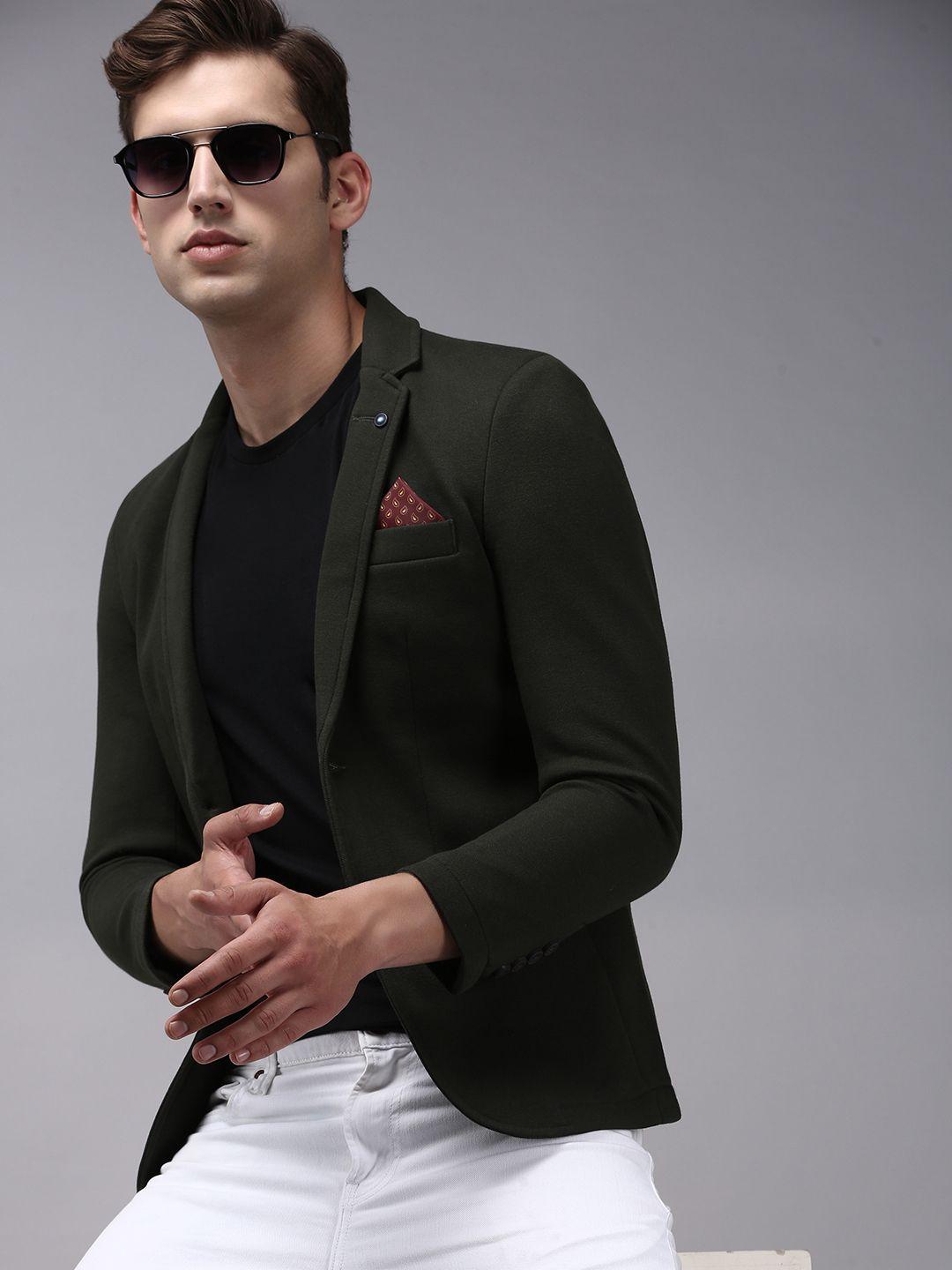 showoff-men-olive-green-solid-single-breasted-blazers