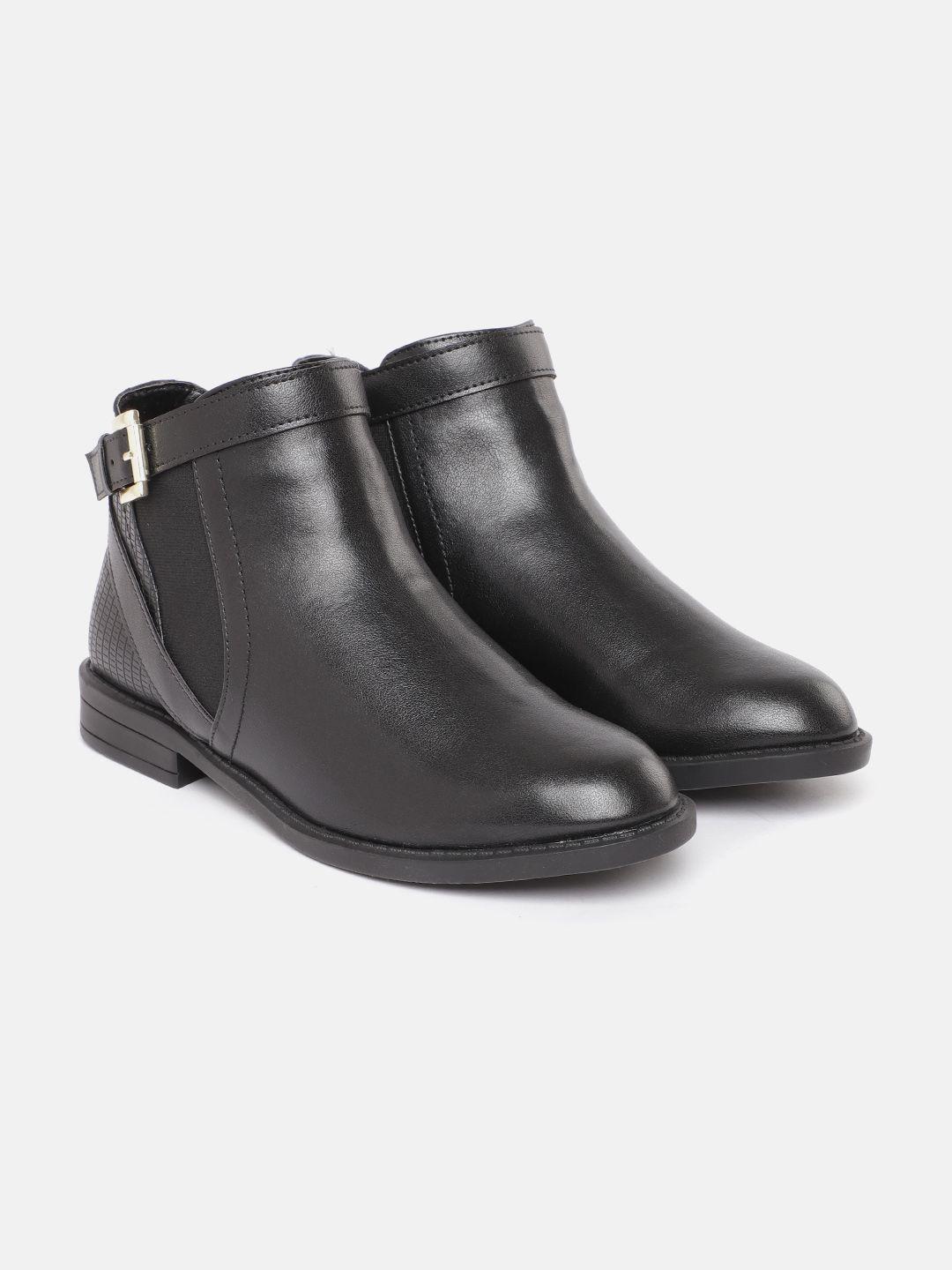 carlton-london-women-black-solid-mid-top-chelsea-boots