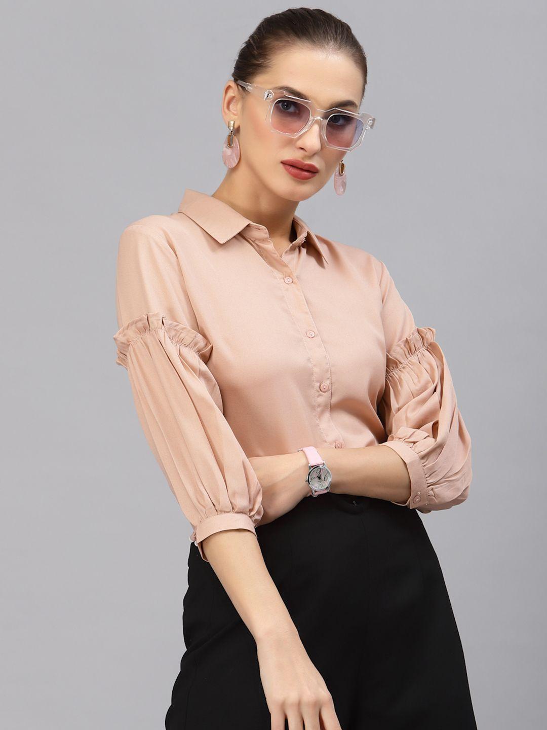style-quotient-women-nude-coloured-solid-smart-formal-shirt