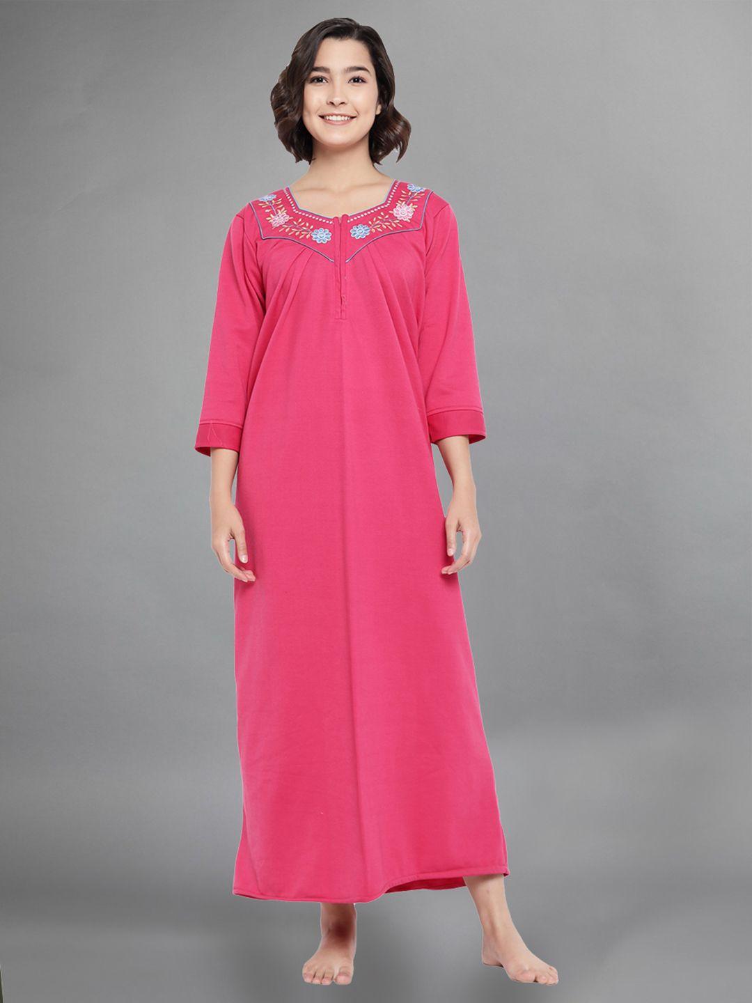 shararat-pink-embroidered-maxi-nightdress