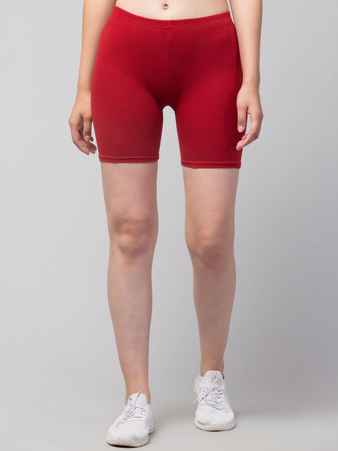 apraa-&-parma-women-maroon-slim-fit-cotton-cycling-shorts