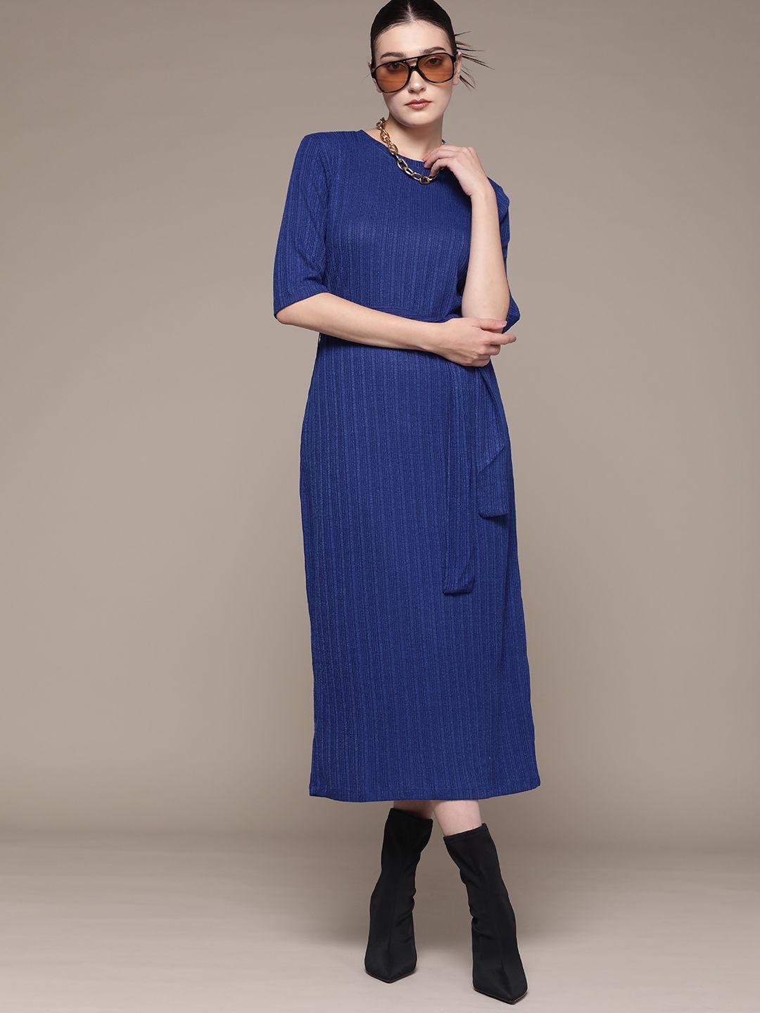 mango-blue-sustainable-ribbed-sheath-midi-dress-with-belt