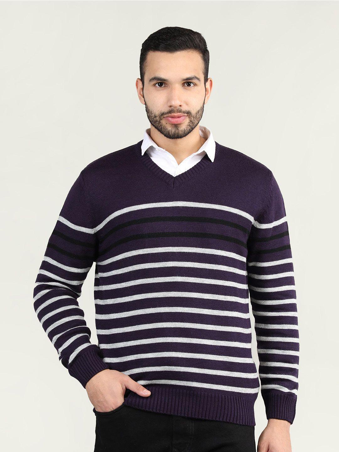 chkokko-men-purple-&-white-striped-cotton-pullover