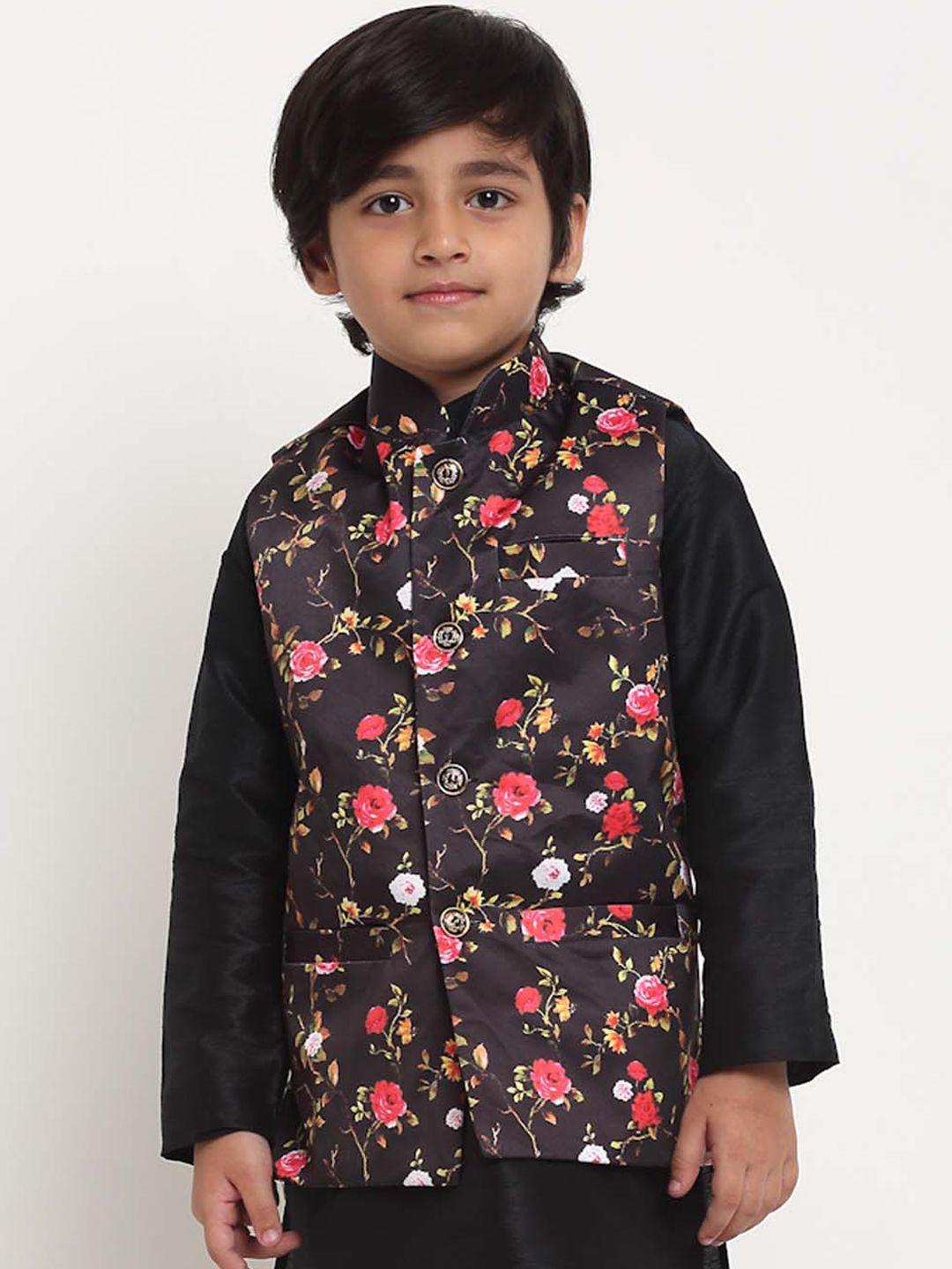 benstoke-boys-black-woven-design-nehru-jacket