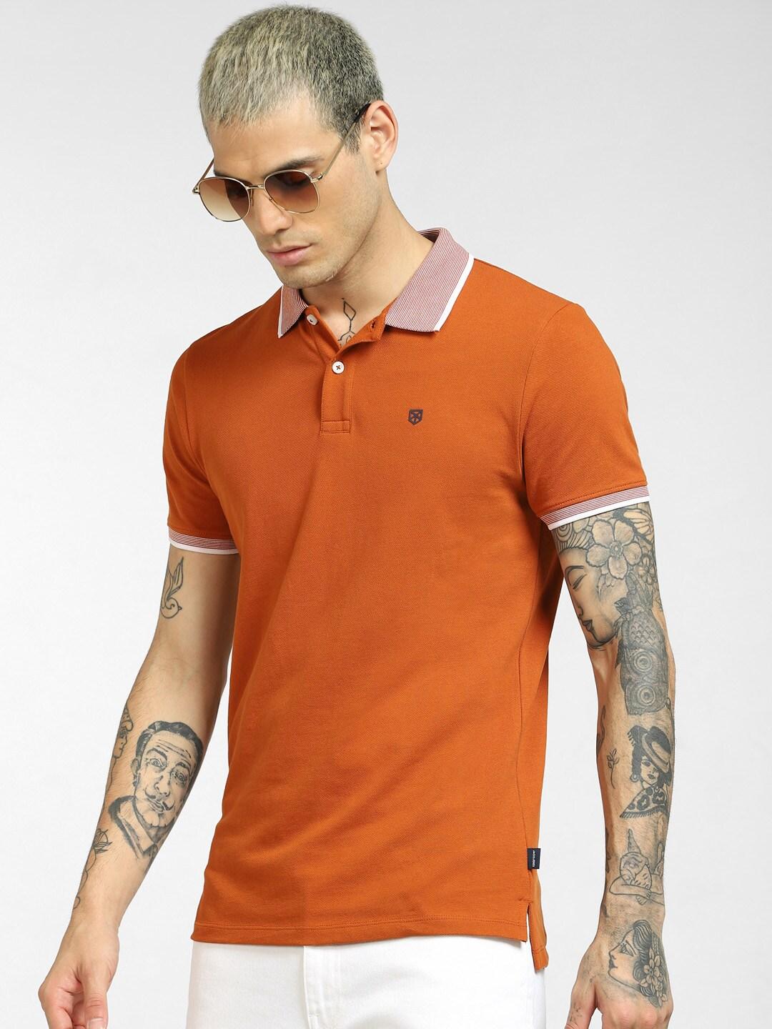 jack-&-jones-men-orange-polo-collar-slim-fit-cotton-t-shirt