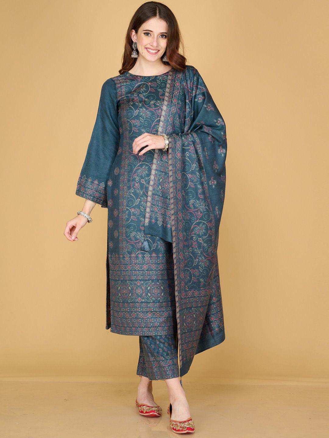 safaa-teal-&-pink-floral-printed-unstitched-dress-material