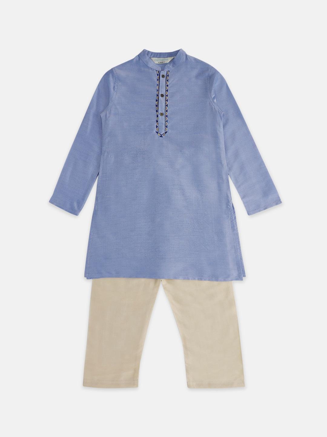 indus-route-by-pantaloons-boys-blue-thread-work-kurta-with-pyjamas