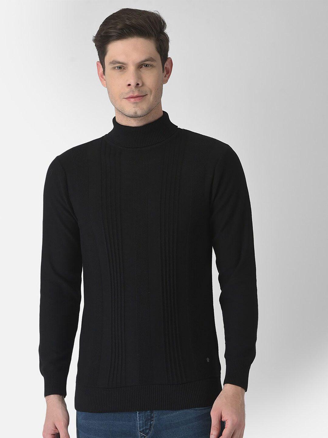 turtle-men-black-cotton-striped-pullover